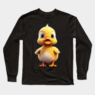 Cute Animal Characters Art 11 -Adorable Chickadee- Long Sleeve T-Shirt